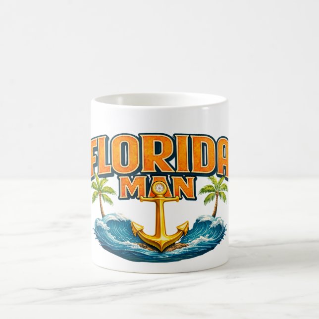 Florida Man | Funny Nautical Boater Beach House Coffee Mug (Center)