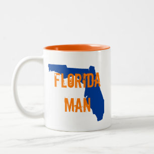 Florida Man Gator Blue Two-Tone Coffee Mug