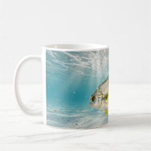 Florida Man Pompano Surf White Sand Fishing Art Coffee Mug
