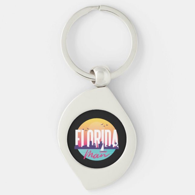 Florida Man Vintage Lettering    Keychain (Front)