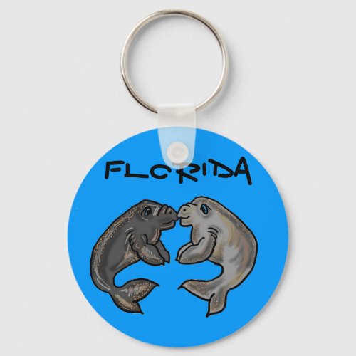 Florida manatee souvenir keychain