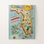 Florida Map 11x14 BIG Pieces Jigsaw Puzzle<br><div class="desc">This is a terrific colorful vintage, retro map of Florida in a puzzle! It's 11x14 with 30 BIG pieces. Great for young kids! It's pre-Disney!! It shows the major cities, well known Florida attractions, the state bird, fish, flower and so much more. A wonderful gift for your friends and family....</div>