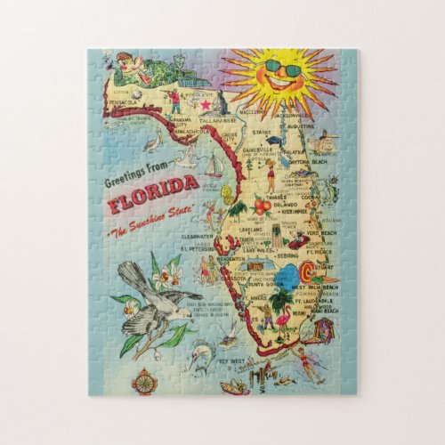 Florida Map 11x14 Jigsaw Puzzle