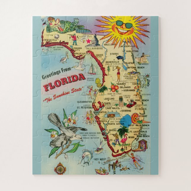 Florida Map 16x20 BIG Piece  Jigsaw Puzzle (Vertical)
