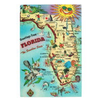 Florida Map 20x30 Metal Art