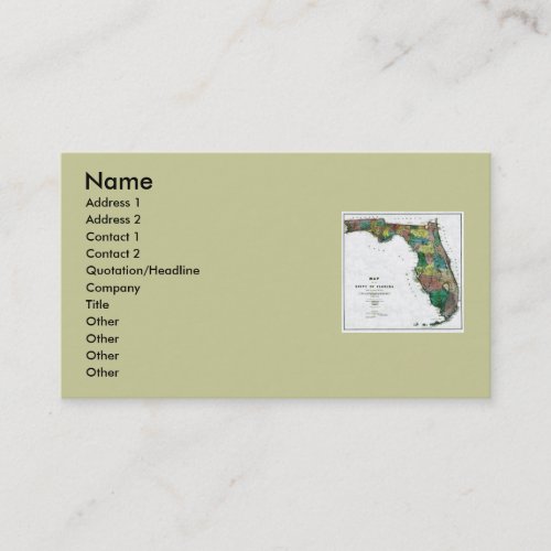 Florida Map and State Flag Business Card