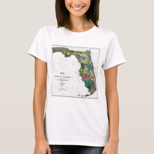 Florida Map and State Flag T_Shirt