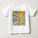 Florida Map  Baby T-Shirt<br><div class="desc">Yup,  It's a Florida baby! This colorful retro map T-shirt is so cute and it goes perfectly with the Florida baby blanket that is available on this site.  The two make a wonderful new parents gift,  baby ,  baby shower gift.</div>