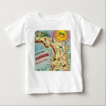 Florida Map  Baby T-Shirt<br><div class="desc">Yup,  It's a Florida baby! This colorful retro map T-shirt is so cute and it goes perfectly with the Florida baby blanket that is available on this site.  The two make a wonderful new parents gift,  baby ,  baby shower gift.</div>