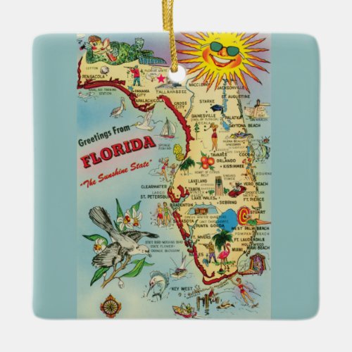  Florida Map Ceramic Ornament