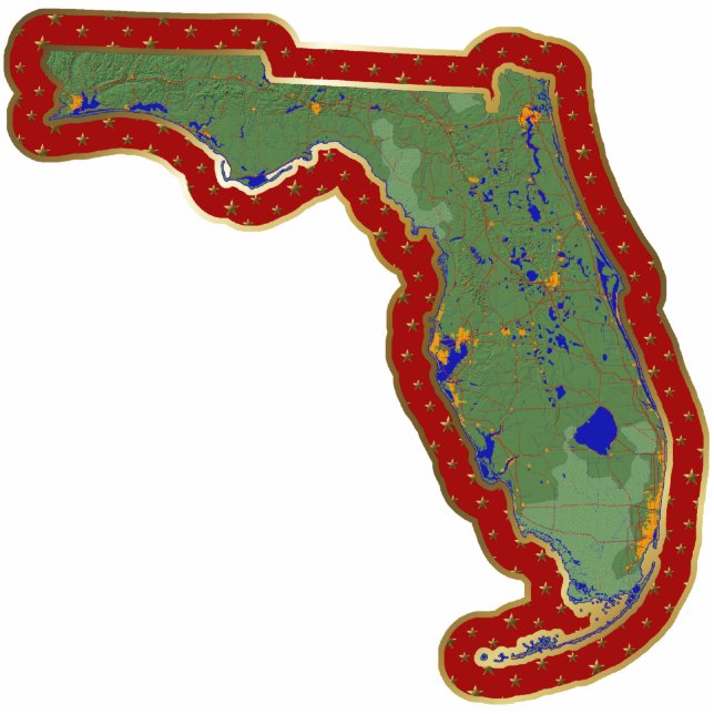 Florida Map Christmas Ornament Cut Out (Front)