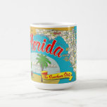 Florida Map  Coffee Mug<br><div class="desc">Wonderful,  colorful Florida map mug.  The map is full of Florida cities and towns and attractions.  It's a vintage,  retro postcard image reproduced on a mug.
It makes a great Christmas holiday or birthday gift!</div>
