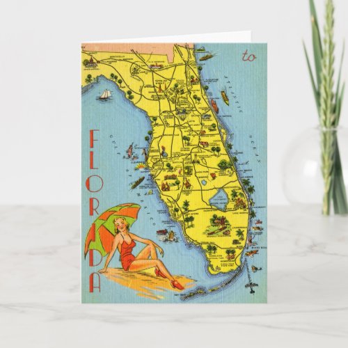 Florida Map Greeting Card