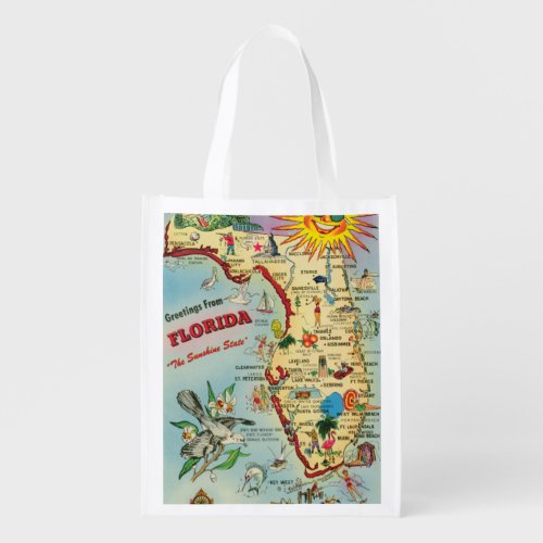 Florida Map Grocery Gift Bag