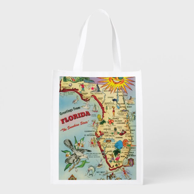 Florida Map Grocery /  Gift Bag (Back)