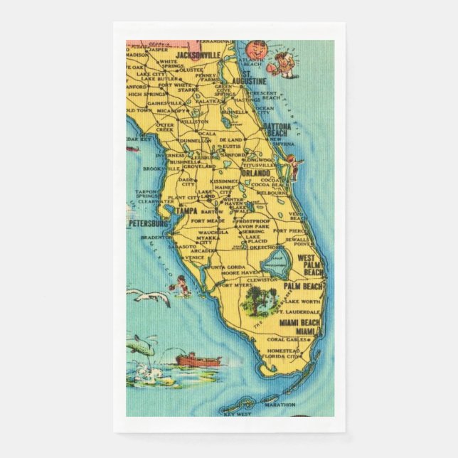  Florida Map Guest Towels (Front)