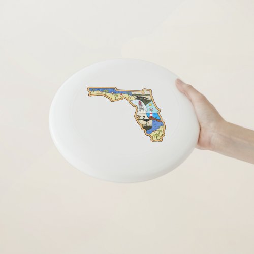 Florida Map Jacksonville Miami Tampa Key West Wham_O Frisbee