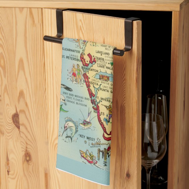 Florida Map Kitchen Towels (Thirds Fold)