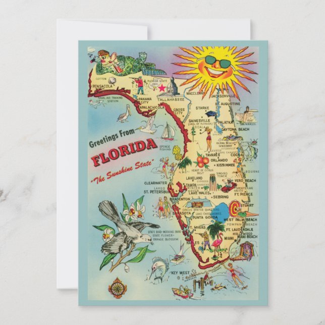 Florida Map Moving Announcement (Front)