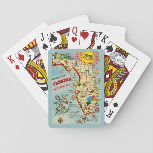 Florida Map  Poker Cards