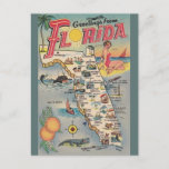 Florida Map Post Card at Zazzle
