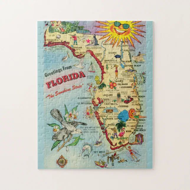 Florida Map Poster 11x14 PUZZLE | Zazzle