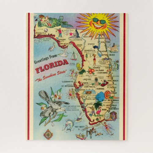 Florida Map Poster 16x20 PUZZLE
