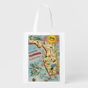 Florida Map Reusable Bag