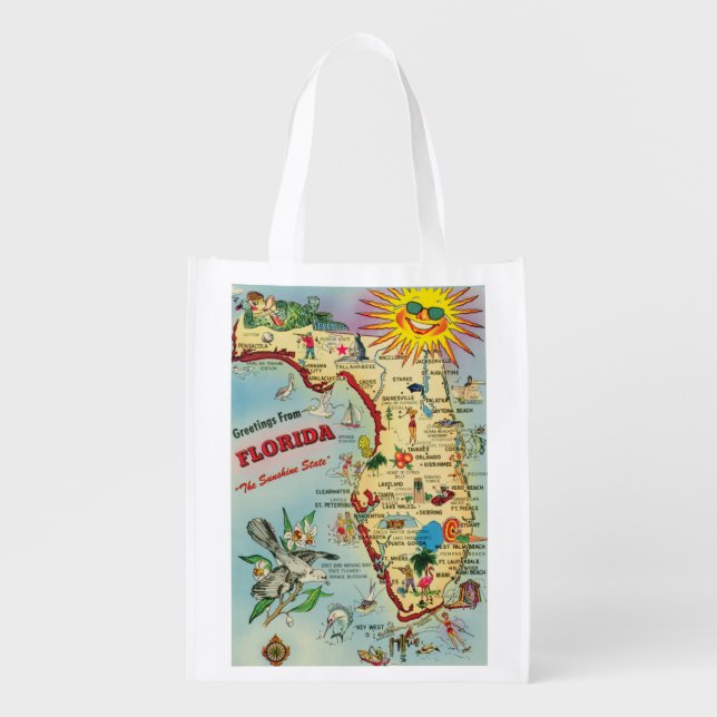 Florida Map Reusable Bag (Front)