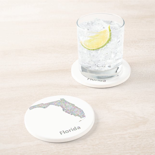 Florida map sandstone coaster (Side)
