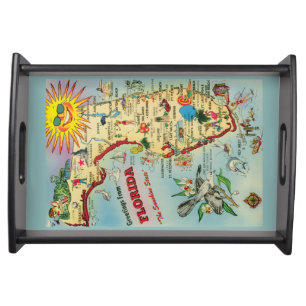 Florida Map Serving Tray