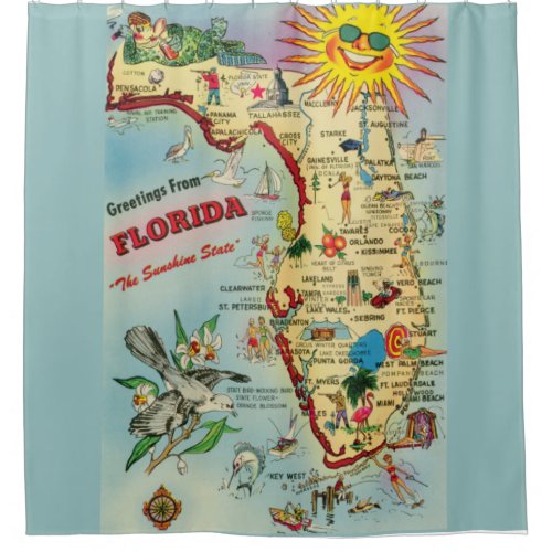 Florida Map Shower Curtain
