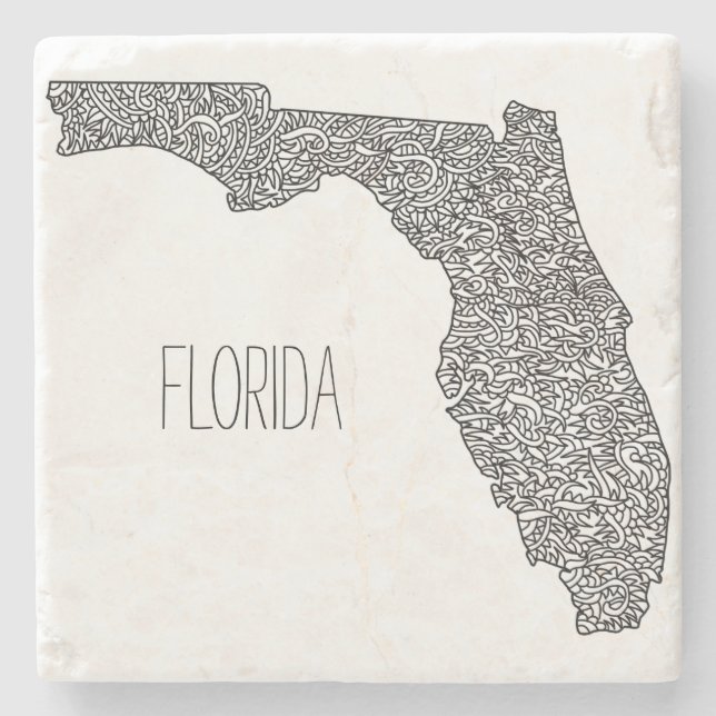 Florida Map Stone Coaster (Front)