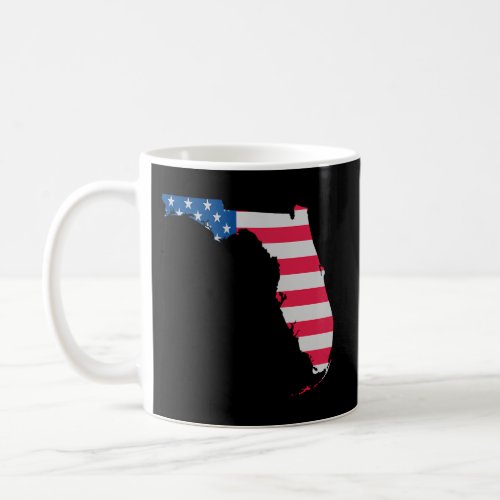 Florida Map _ Usa Flag _ Throwback _ Coffee Mug