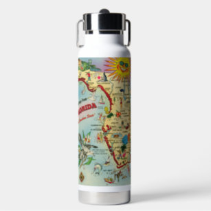 Florida Map Water Bottle
