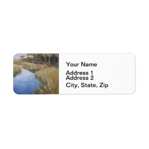 Florida marshland wilderness grasses and palm tree label