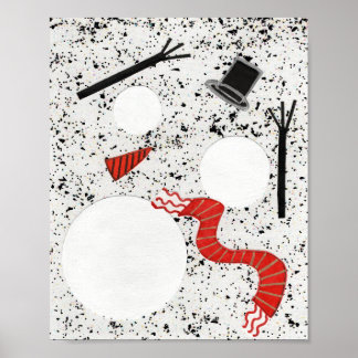 Florida Melted Snowman Poster