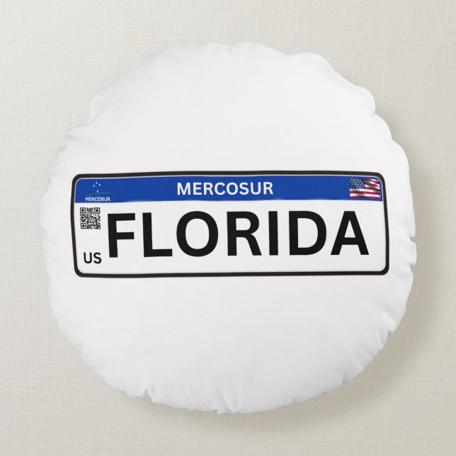 Florida Mercosur Round Pillow (Front)