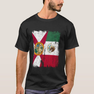 Florida Mexico Half Flag Floridian Mexican Heritag T-Shirt