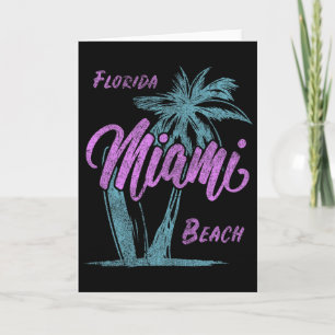 Florida Miami Beach Palms Summer Vacation Family F Card