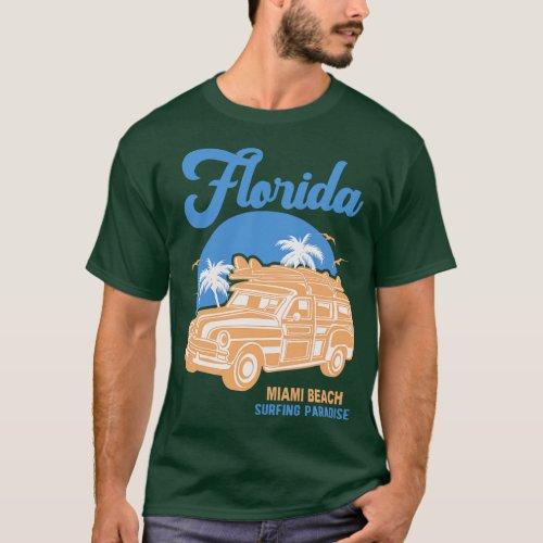 Florida Miami Beach Surfing Paradise T_Shirt