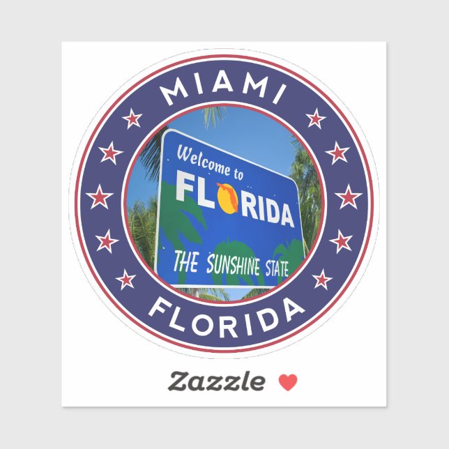 Florida, Miami Sticker (Sheet)