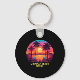 Florida Miramar Beach Shirt Colorful Palm Trees Be Keychain