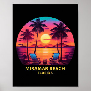 Florida Miramar Beach Shirt Colorful Palm Trees Be Poster