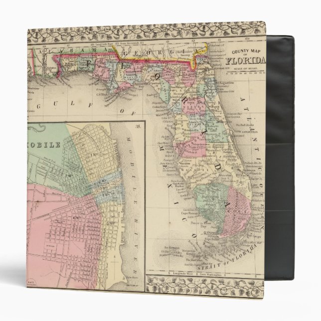 Florida, Mobile Map by Mitchell 3 Ring Binder (Front/Inside)
