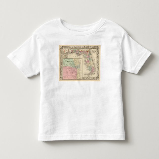 Florida, Mobile Map by Mitchell Toddler T-shirt (Front)
