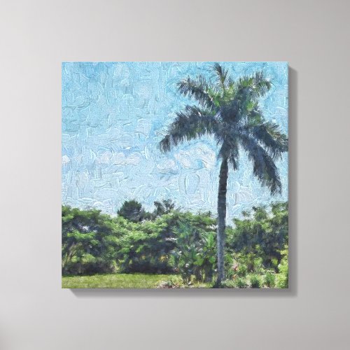 Florida Monet Palm Canvas Print