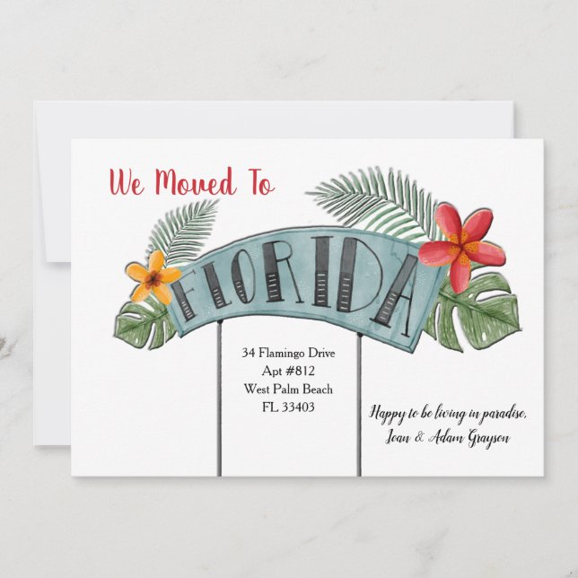 Florida Moving Announcement (Front)