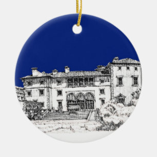 Florida museum in blue ceramic ornament