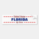 [ Thumbnail: Florida - My Home - United States; Hearts Bumper Sticker ]
